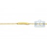 10K Yellow Gold Curb Diamond Cut Link Kids Baby ID Bracelet 6"
