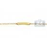 Solid 10K Yellow Gold Figaro Diamond Cut Kids Baby ID Bracelet 6"