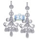 18K White Gold 8.68 ct Diamond Womens Chandelier Earrings