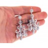 Womens Diamond Pave Chandelier Earrings 18K White Gold 8.68 ct