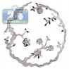 Womens Diamond Filigree Floral Pendant Matte 18K White Gold