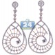 18K Rose Gold 6.08 ct Diamond Evil Eye Dangle Earrings 2.5 inch