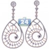 Womens Diamond Evil Eye Dangle Earrings 18K Rose Gold 6.08 ct