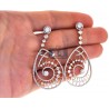 Womens Diamond Evil Eye Dangle Earrings 18K Rose Gold 6.08 ct