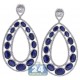18K White Gold 20.56 ct Sapphire Diamond Womens Open Earrings