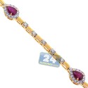 18K Yellow Gold 3.71 ct Pear Ruby Diamond Womens Bracelet