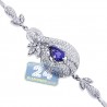 Womens Tanzanite Diamond Bracelet 18K White Gold 3.39 ct 8.25"
