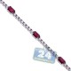 18K White Gold 2.41 ct Ruby Diamond Womens Tennis Bracelet