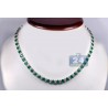 Womens Emerald Diamond Tennis Necklace 18K White Gold 7mm 17"