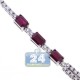 18K White Gold 9.44 ct Diamond Ruby Layered Womens Necklace