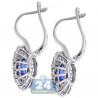 Womens Tanzanite Diamond Drop Earrings 18K White Gold 2.94 ct