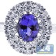 18K White Gold 1.51 ct Tanzanite Diamond Womens Cluster Ring
