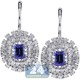 18K White Gold 4.49 ct Diamond Tanzanite Womens Cocktail Earrings