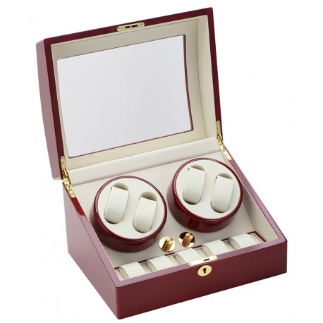 Diplomat Estate Cherry Wood Quad Watch Winder 31-414