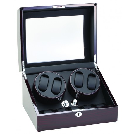 Diplomat Gothica Ebony Wood Quad Watch Winder 31-426