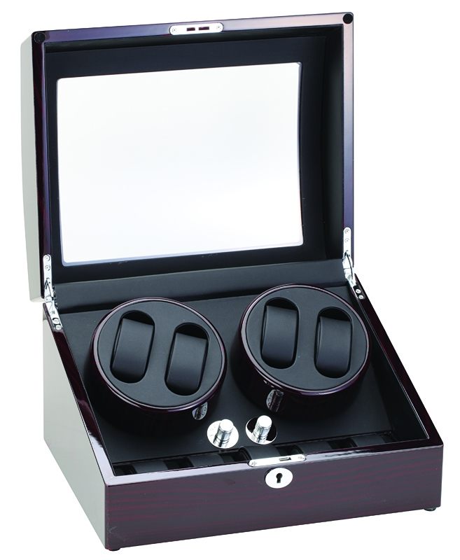 Diplomat Gothica Ebony Wood Quad Watch Winder 31426