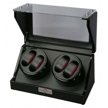 Diplomat Gothica Carbon Fiber Quad Watch Winder 31-476