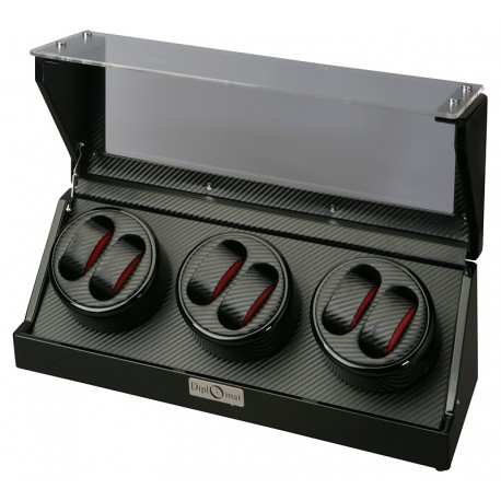 Diplomat Gothica Carbon Fiber Six Watch Winder 31-477