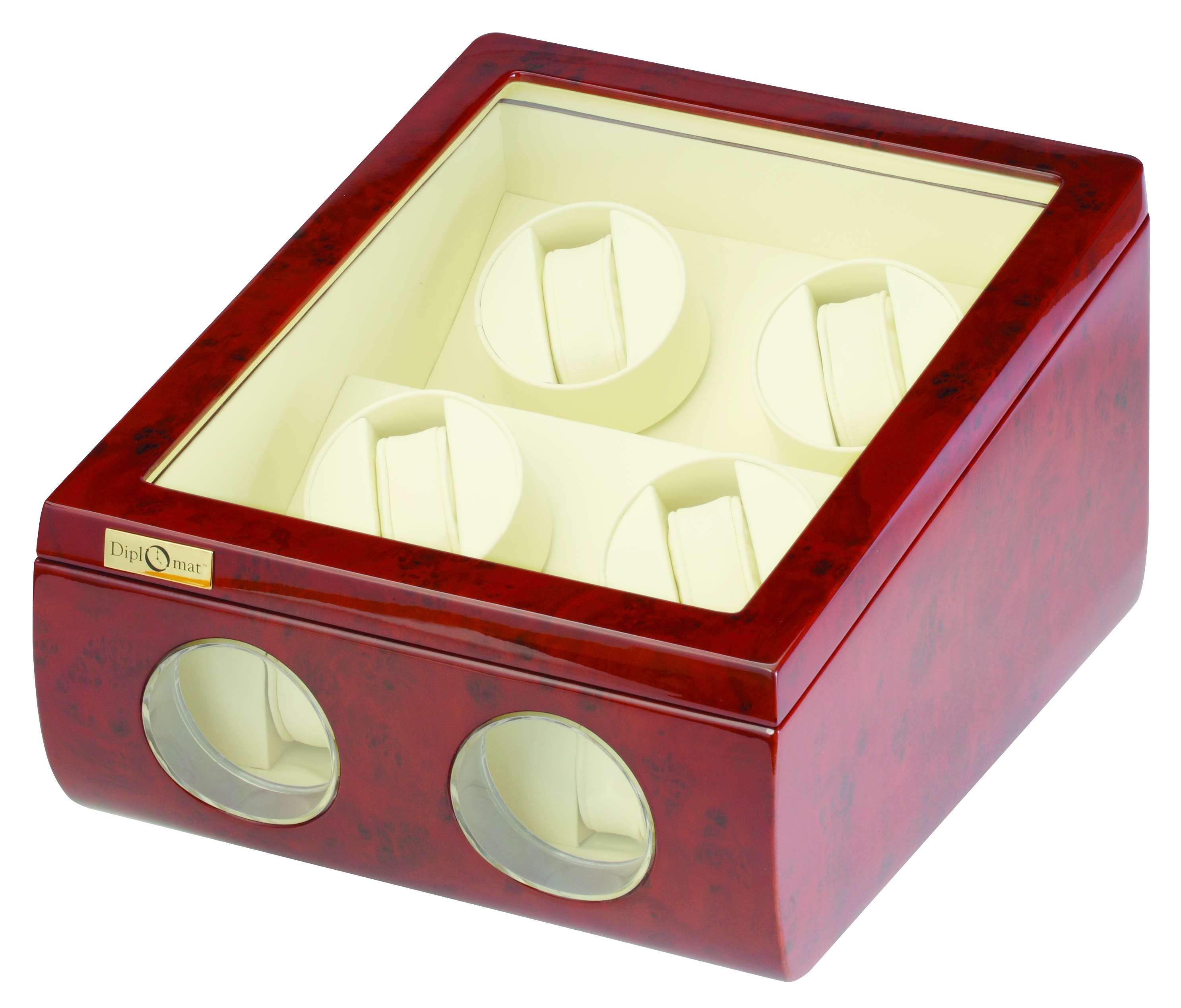 Diplomat Windsor Burl Wood Quad Watch Winder 31512