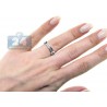 14K White Gold 0.30 ct Princess Cut Diamond Womens Cable Band Ring