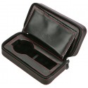 Diplomat Black Leather 2 Watch Zippered Travel Case 31-467