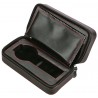 Diplomat Black Leather Double Watch Zippered Travel Case 31-467