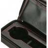 Diplomat Black Leather Double Watch Zippered Travel Case 31-467