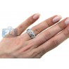 14K White Gold 0.80 ct Mixed Diamond Womens Wide Band Ring