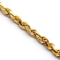 Italian 14K Yellow Gold Solid Rope Mens Chain 3 mm