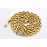 Italian 14K Yellow Gold Solid Rope Mens Chain 5 mm 24 26 28 30"