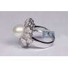 18K White Gold 1.66 ct Diamond 10 mm Pearl Womens Ring