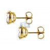 14K Yellow Gold 5.50 ct Round White CZ Push Back Womens Stud Earrings 9 mm