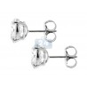 14K White Gold 0.50 ct Round CZ Push Back Womens Stud Earrings 4 mm