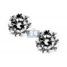 14K White Gold 2.50 ct Round CZ Push Back Womens Stud Earrings 7 mm