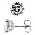 14K White Gold 5.50 ct Round CZ Push Back Stud Earrings 9 mm