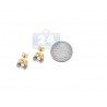 14K Yellow Gold 13.00 ct White Round CZ Push Back Mens Stud Earrings 12 mm