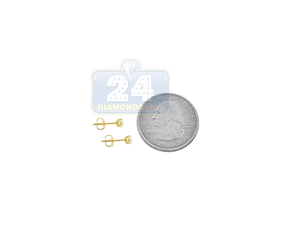 14k Yellow Gold Post Stud Earrings 3mm Cubic Zirconia Screw Back - Bez –  AzureBella Jewelry