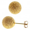 14K Yellow Gold Laser Cut Ball Womens Push Stud Earrings 4-10 mm