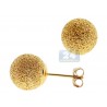 14K Yellow Gold Laser Cut Ball Womens Stud Earrings 4-10 mm