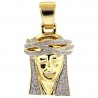 10K Yellow Gold 0.80 ct Diamond Jesus Christ Face Pendant