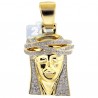 Mens Diamond Jesus Christ Face Pendant 10K Yellow Gold 0.80ct