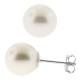14K White Gold Cultured Pearl Womens Stud Earrings 3-9 mm
