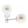 14K White Gold Cultured Pearl Womens Stud Earrings 3-9 mm