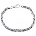 925 Silver Byzantine Solid Link Mens Bracelet 5 mm 9 Inches