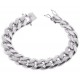 925 Silver Miami Cuban Solid Link Mens Bracelet 14 mm 9 Inches