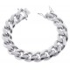 925 Silver Miami Cuban Solid Link Mens Bracelet 18 mm 9 Inches