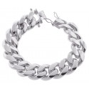 925 Silver Miami Cuban Solid Link Mens Bracelet 20 mm 9 Inches
