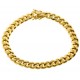 Yellow Gold 925 Silver Miami Cuban Link Bracelet 8 mm 9 Inches
