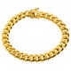 Yellow Sterling Silver Miami Cuban Link Bracelet 10 mm 9 inches