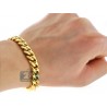 Yellow Gold Sterling Silver Mens Miami Cuban Bracelet 10mm 9"